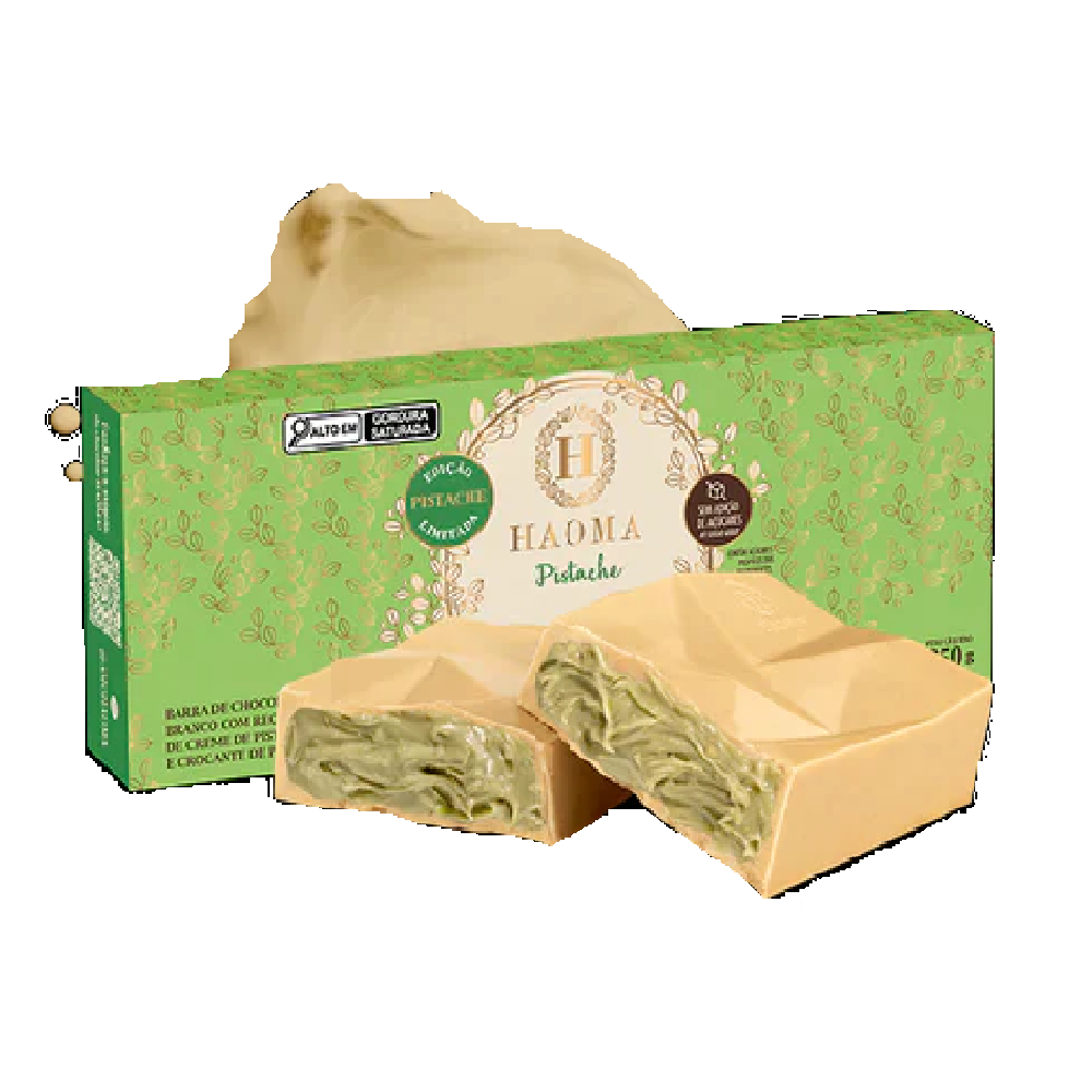 Haoma Barra de Chocolate Branco com Pistache (250g)